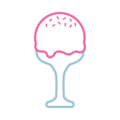 colorful glass with ice cream  over white background  vector illustration