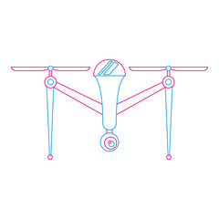 drone aerial camera remote propeller device vector illustration