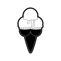 ice cream cone icon over white background vector illustration