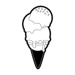 ice cream cone icon over white background vector illustration