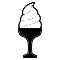 ice cream glass icon over white background vector illustration