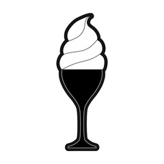 ice cream glass icon over white background vector illustration