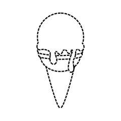 ice cream cone icon over white background vector illustration