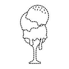 ice cream glass icon over white background vector illustration