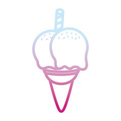 ice cream cone icon over white background vector illustration