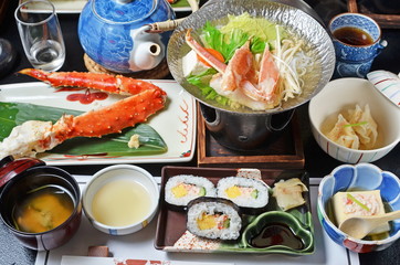 Delicious Japanese seafood - crab dishes.
