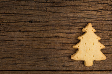 Christmas cookie on wooden background