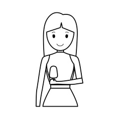 cartoon woman with ice cream icon over white background vector illustration