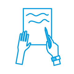 Fototapeta premium Hands planning with pencil on sheet