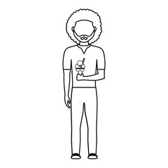 avatar man with ice cream icon over white background vector illustration