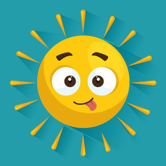 summer sun face cartoon