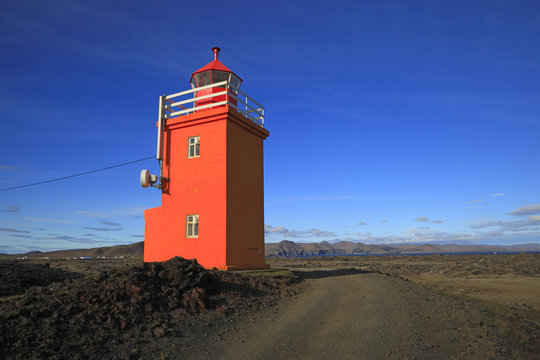 Iceland, Sudurnes, Grindavik lighthouse.