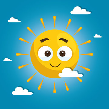 summer sun face cartoon