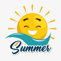 summer sun face cartoon