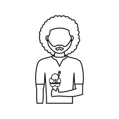 avatar man with ice cream icon over white background vector illustration