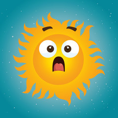 summer sun face cartoon
