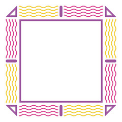 geometric frame square decoration template design vector illustration