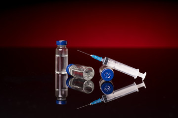 Syringe and medical vials