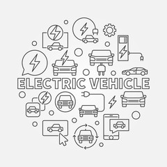 Fototapeta na wymiar Electric Vehicle round illustration