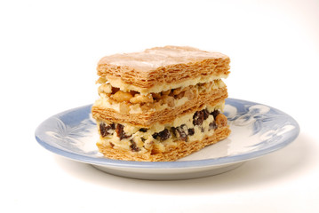 Multi-layer biscuit on th white background  