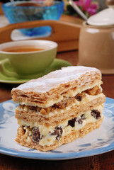 Multi-layer biscuit on the table       