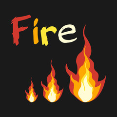Realistic fire flames. Vector