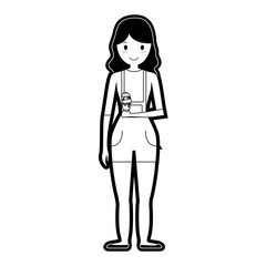 cartoon woman with ice cream icon over white background vector illustration