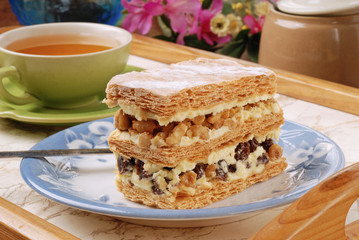 Multi-layer biscuit on the table       