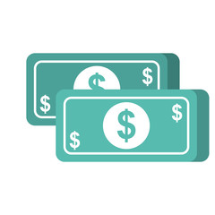 money banknote dollar cash currency icon vector illustration