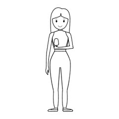 cartoon woman with ice cream icon over white background vector illustration