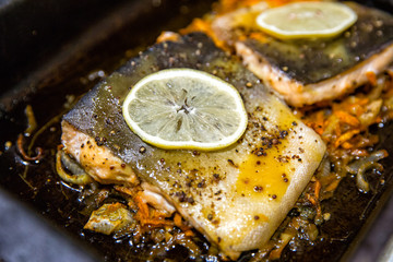 Salmon with herbs and vegetables