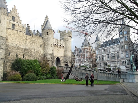 Het Steen castle, medieval fortress in the old city, Antwerp, Belgium