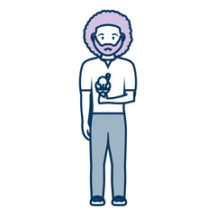 Fototapeta premium cartoon man with ice cream icon over white background vector illustration