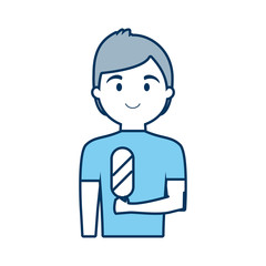 cartoon man with ice cream icon over white background vector illustration