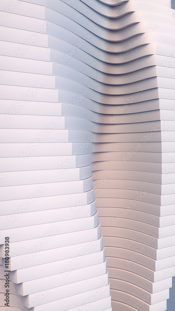 Aufkleber white stripe pattern futuristic background. 3d render illustration