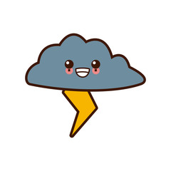 Rainy weather symbol cute kawaii cartoon