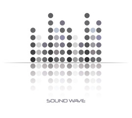 black and gray sound waves over white background vector illustration