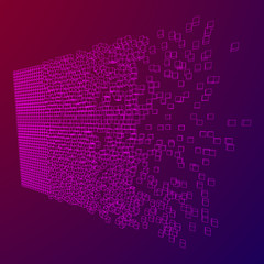 Big data visualization. Machine learning algorithms. Analysis of information. Visual data infographics design. Science and technology wireframe poly mesh vector background