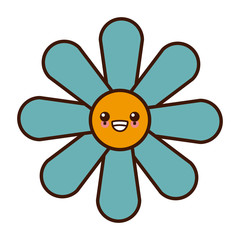 Beautiful flower symbol cute kawaii cartoon