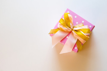Bright colored gift box in important occasions.