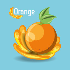 orange citric fruit icon over blue background colorful design vector illustration