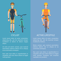 Cyclist and Active Lifestyle Set of Posters