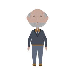 cartoon elderly man icon over white background colorful design vector illustration