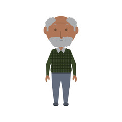 cartoon elderly man icon over white background colorful design vector illustration