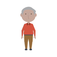 cartoon elderly man icon over white background colorful design vector illustration