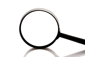 Magnifying glass isolated on white background.