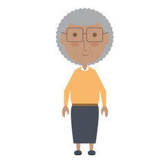 cartoon elderly woman icon over white background colorful design vector illustration