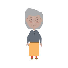 cartoon elderly woman icon over white background colorful design vector illustration