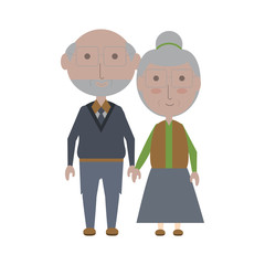 cartoon eldery couple icon over white background colorful design vector illustration