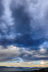 Storm clouds over mono lake
